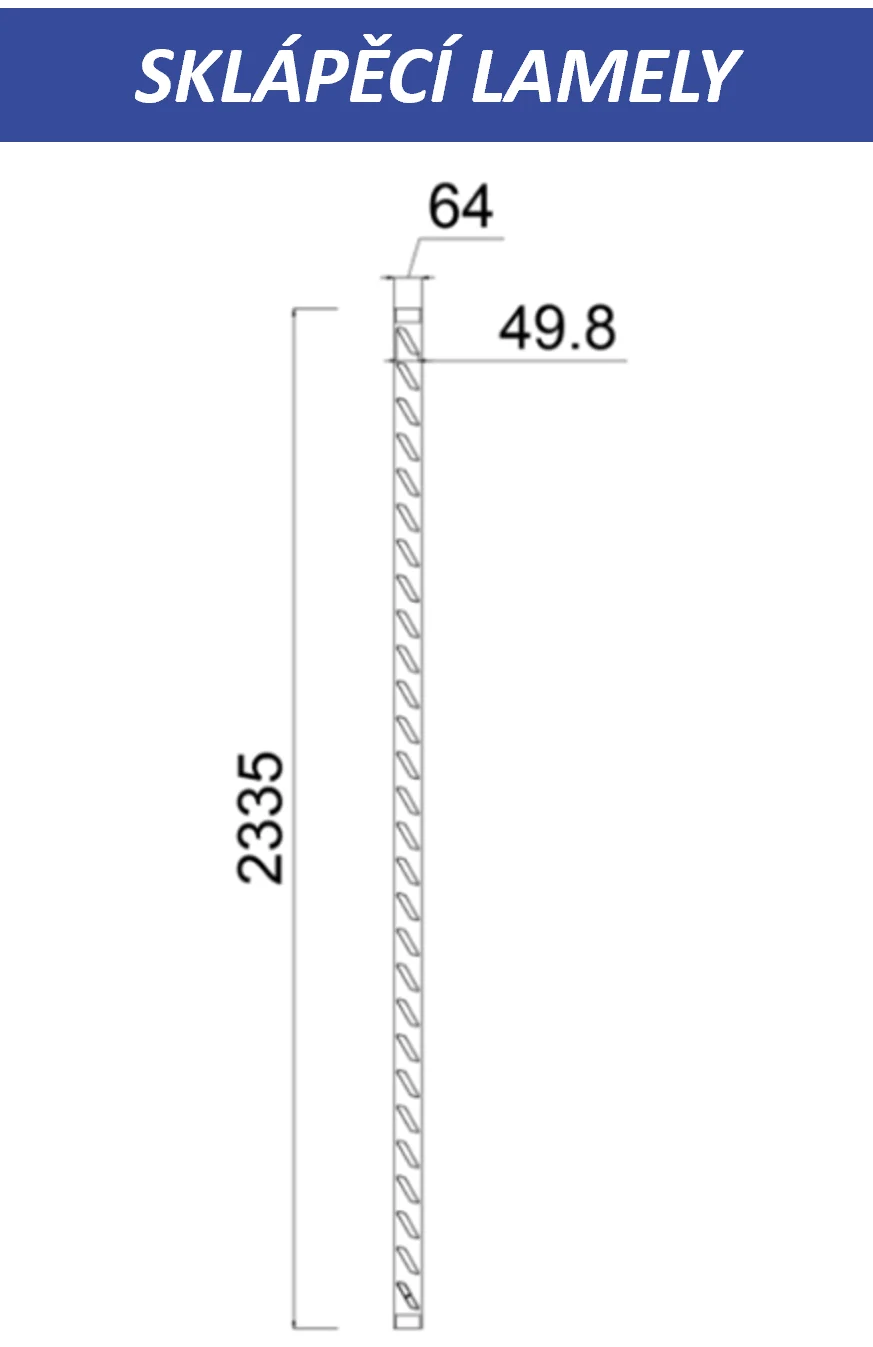 Panel zastínění, sklápěcí lamely
